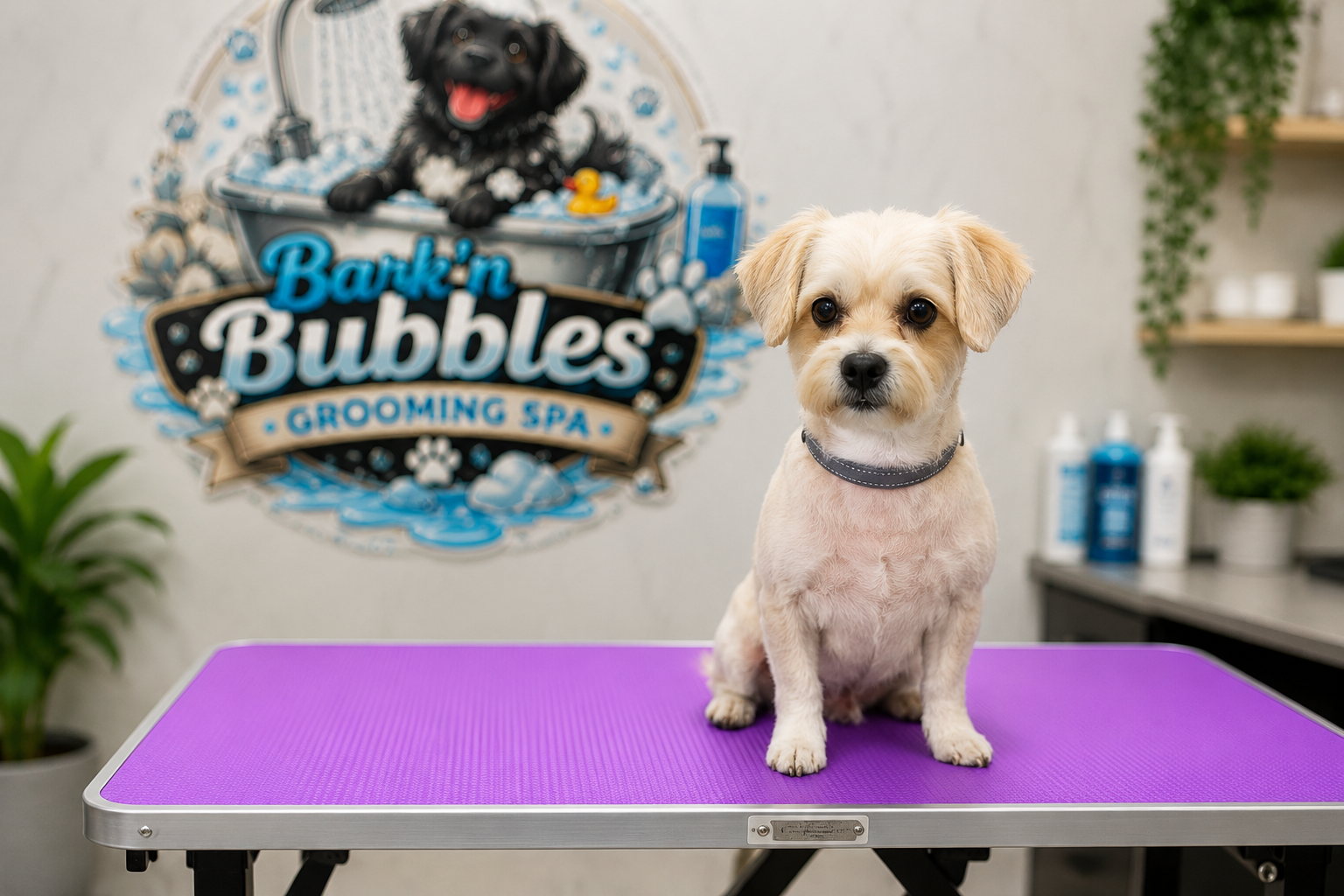 Dog groomed by Bark ’N Bubbles Dog Grooming Spa