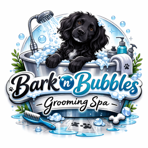 Theresa welcoming customers to Bark n Bubbles Spa dog grooming salon in Callington, Cornwall